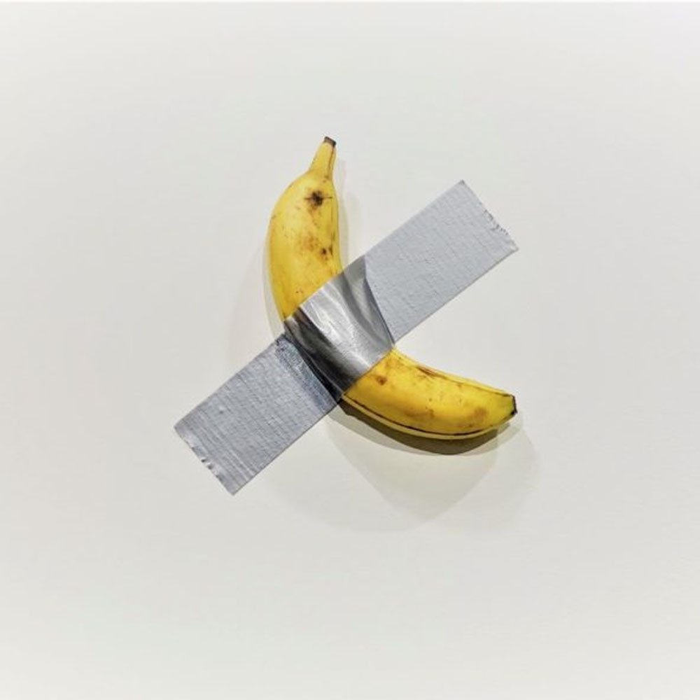 The infamous banana: 'Comedian' by Maurizio Cattelan. Photo by Sarah Cascone. 